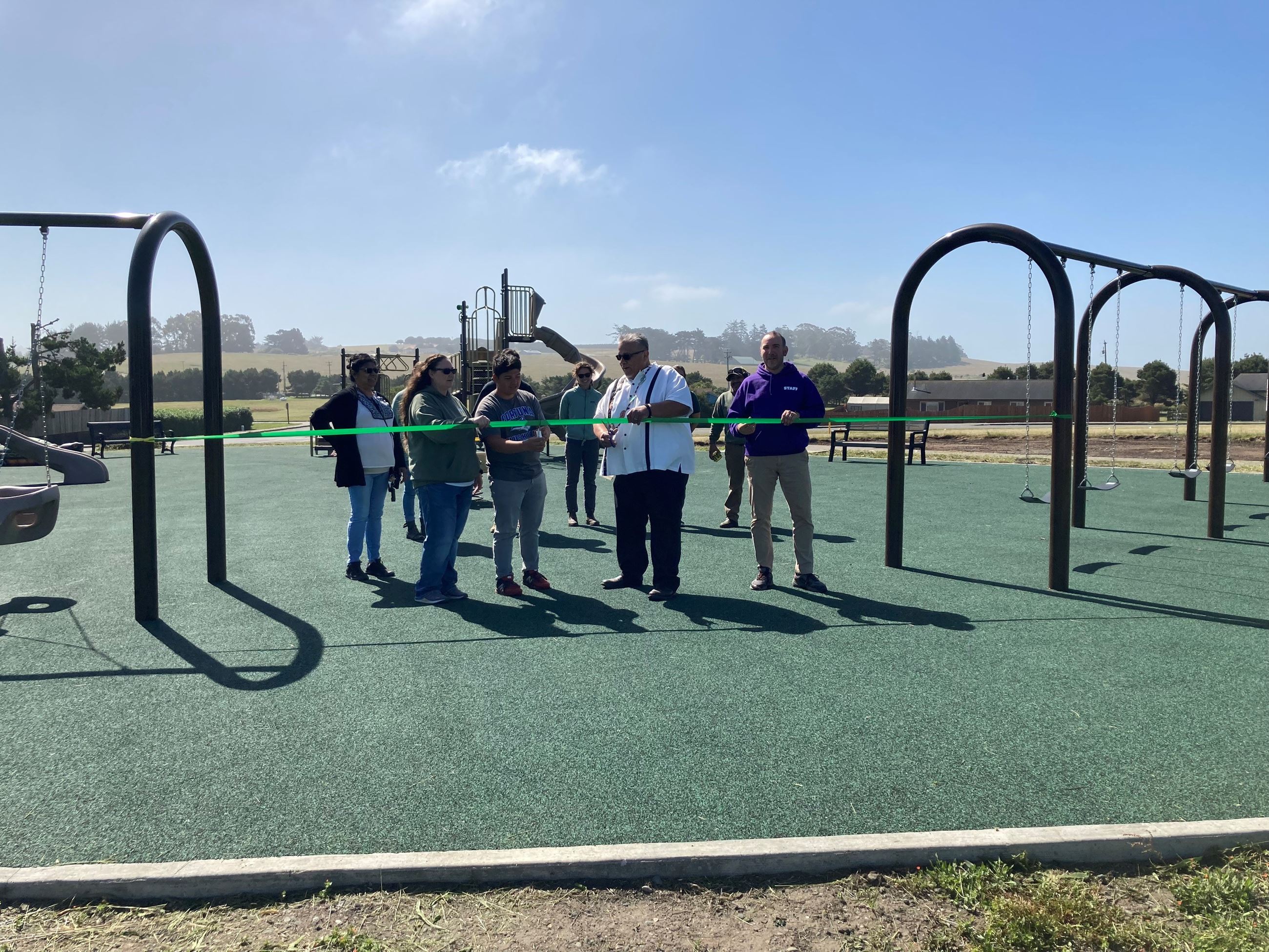 Playground ribbon cutting